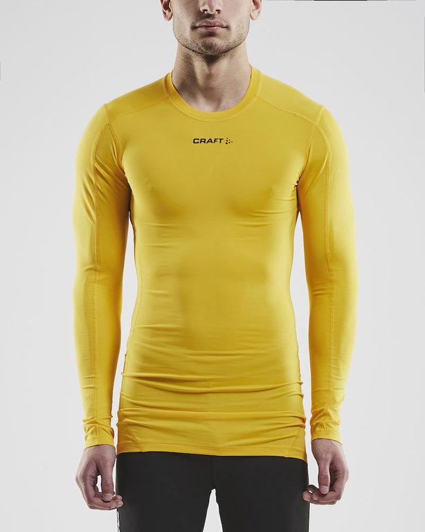 Craft Compression Long Sleeve Shirt (tight fit) Pro Control Underwear yellow Men